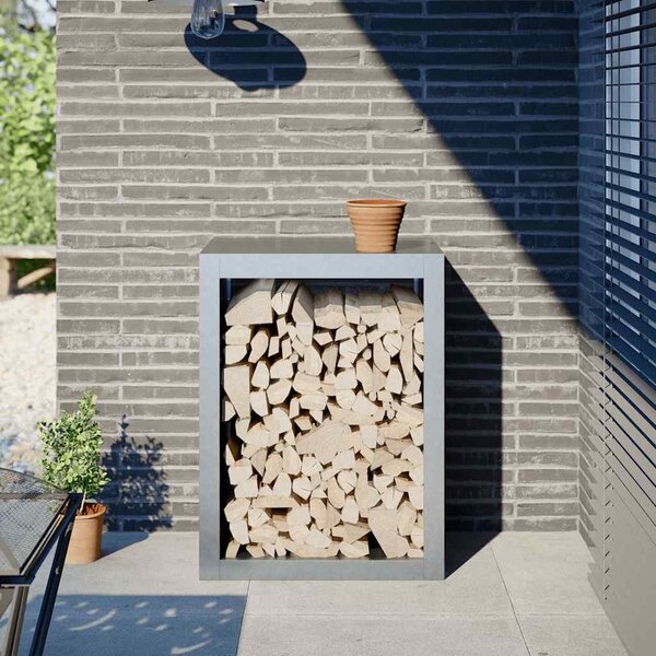 Stojan na palivové dřevo 60 x 40 x 80 cm pozinkovaná ocel