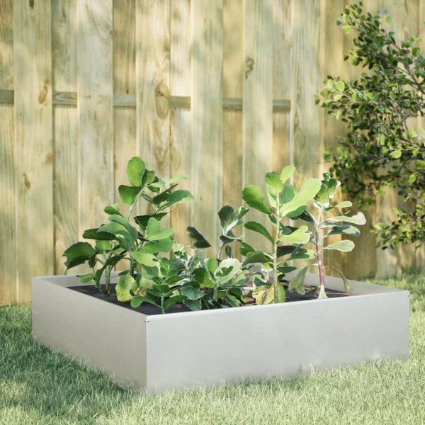 Zahradní vyvýšený záhon 100 x 100 x 41 cm nerezová ocel