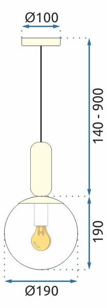 Toolight Toolight, Kovová stropní lampa skleněná APP474-1CP, zlatá, OSW-00606