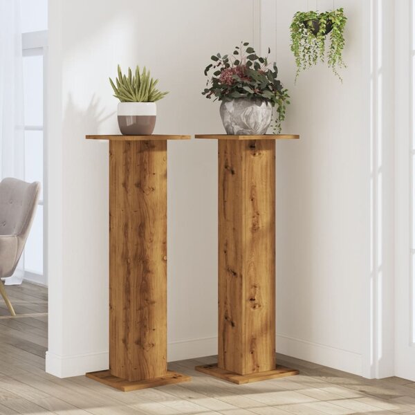 Stojany na rostliny 2 ks dub artisan 30 x 30 x 95 cm kompozit