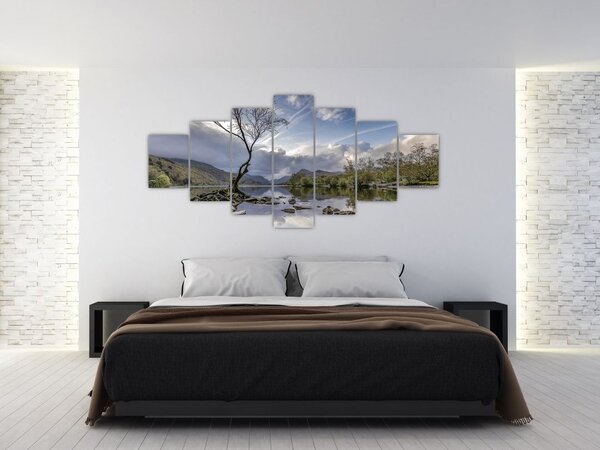 Obraz řeky se stromem (210x100 cm)