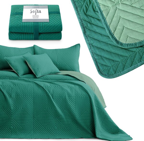 AmeliaHome Přehoz na postel Softa zelená/světle zelená Rozměr: 170x210