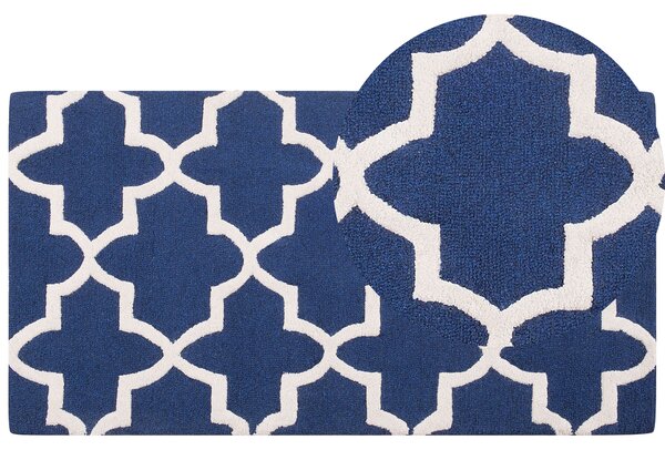 Modrý bavlněný koberec 80x150 cm SILVAN