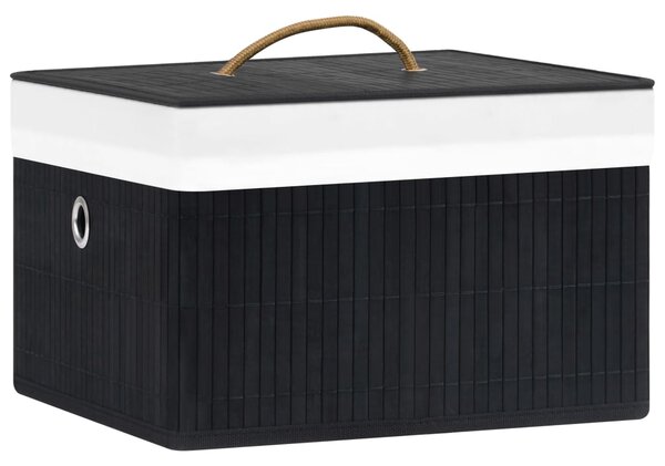Bambusové úložné boxy 4 ks černé