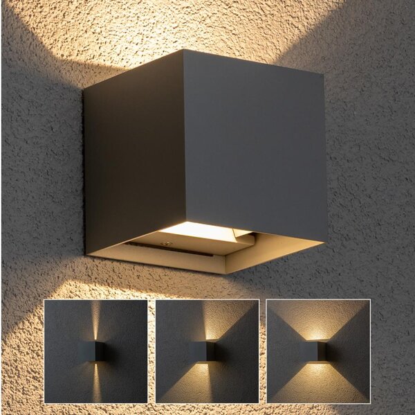 Brilagi - LED Venkovní nástěnné svítidlo CUBE LED/6W/230V antracit IP54