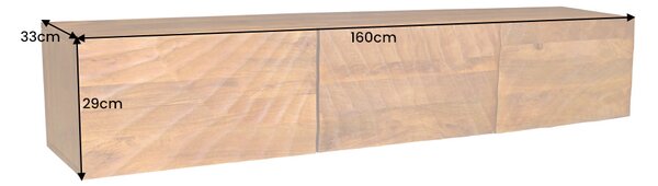 Designový závěsný TV stolek Shayla 160 cm hnědé mango
