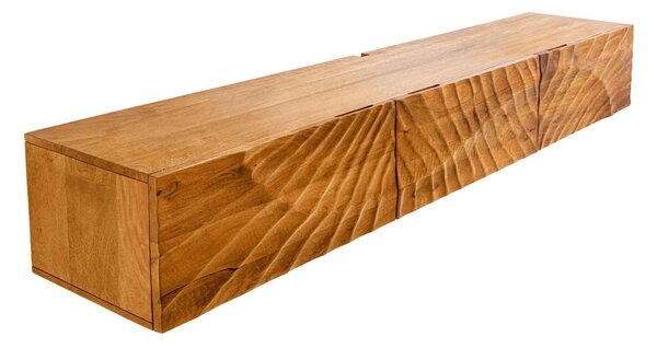 Designový závěsný TV stolek Shayla 160 cm hnědé mango