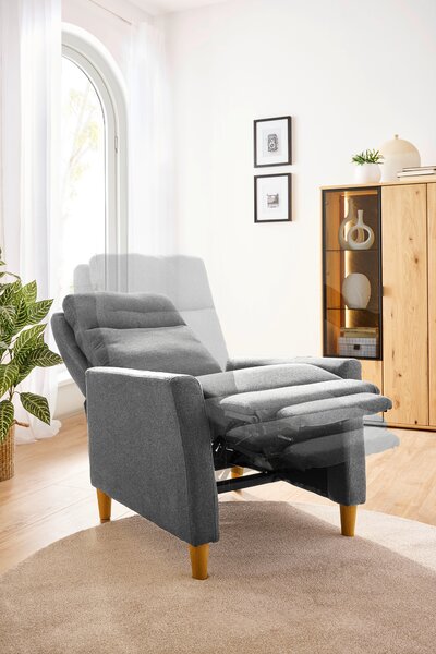 TELEVIZNÍ KŘESLO, plast, textil, šedá Carryhome - TV křesla