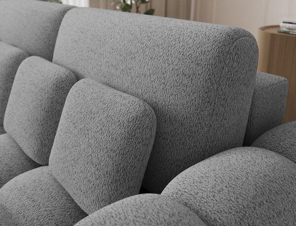 Šedá rozkládací pohovka z textilie bouclé 256 cm Cotonn – ELTAP