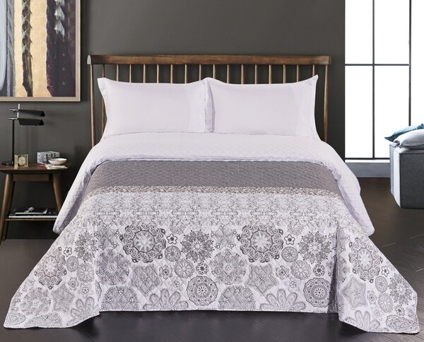 FLHF Přehoz na postel Alhambra šedá/bílá Rozměr: 200x220