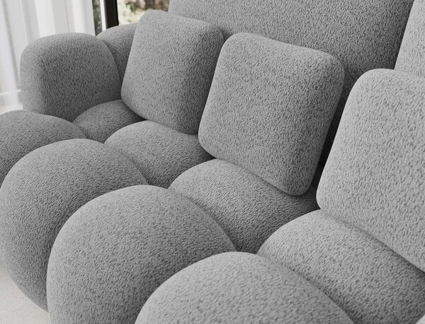 Šedá rozkládací pohovka z textilie bouclé 256 cm Cotonn – ELTAP