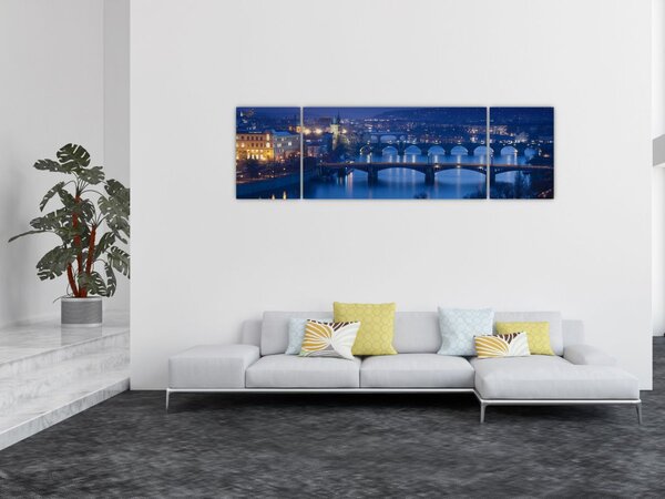 Obraz pražských mostů (170x50 cm)