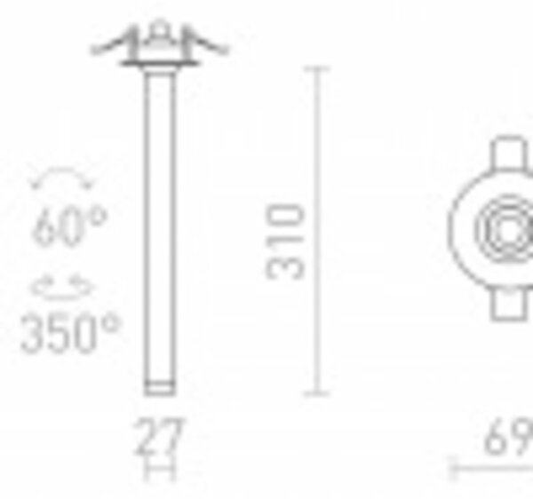 RED - DESIGN RENDL RENDL LUMIS 31 DIMM zápustné svítidlo černá 230V LED 10W 38° 3000K R14350