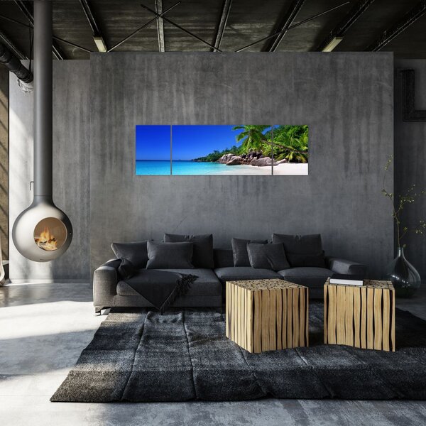 Obraz pláže na Praslin ostrově (170x50 cm)