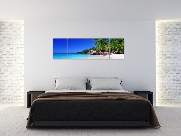 Obraz pláže na Praslin ostrově (170x50 cm)