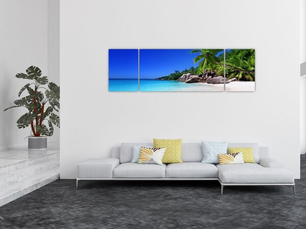 Obraz pláže na Praslin ostrově (170x50 cm)