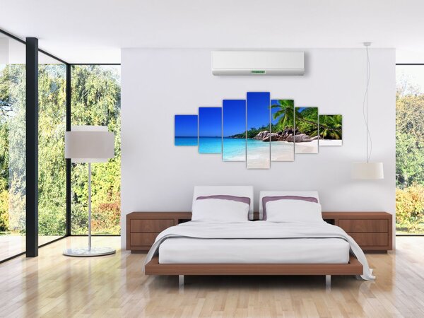 Obraz pláže na Praslin ostrově (210x100 cm)
