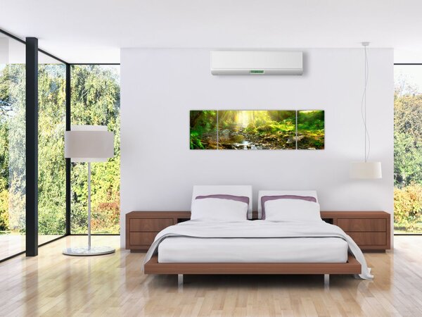 Obraz řeky v zeleném lese (170x50 cm)