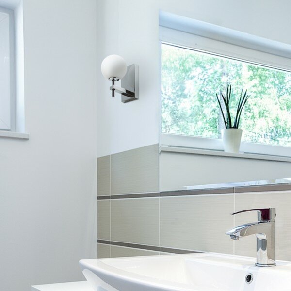 RED - DESIGN RENDL RENDL PEGGY nástěnné svítidlo chrom/opálové sklo 230V G9 6W IP44 R14388