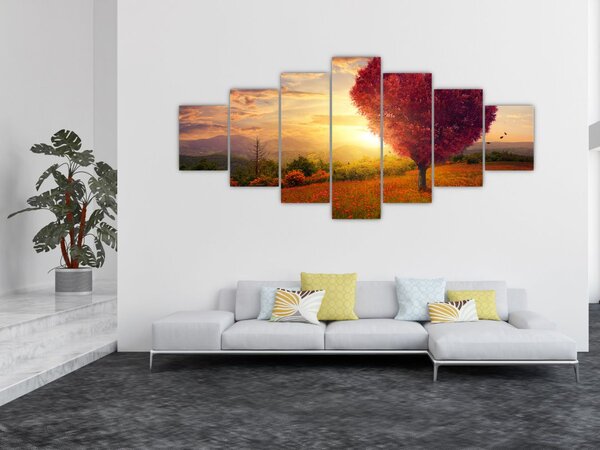 Obraz stromu ve tvaru srdce (210x100 cm)
