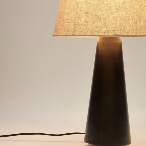 Béžová lněná stolní lampa Kave Home Torrent