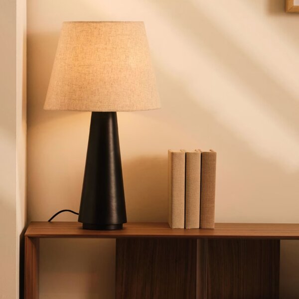 Béžová lněná stolní lampa Kave Home Torrent