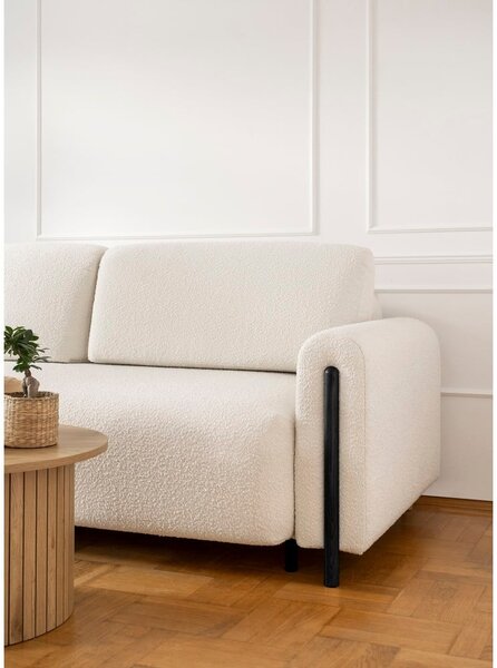 Slonovinová rozkládací/s úložným prostorem pohovka z textilie bouclé 244 cm Arcadova – ELTAP