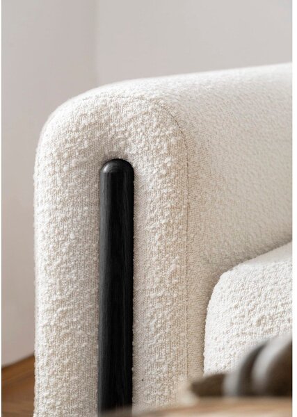 Slonovinová rozkládací/s úložným prostorem pohovka z textilie bouclé 244 cm Arcadova – ELTAP