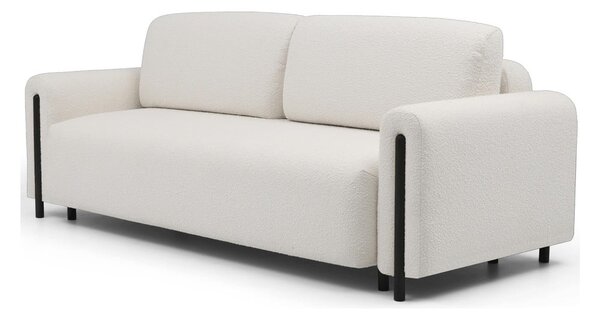 Slonovinová rozkládací/s úložným prostorem pohovka z textilie bouclé 244 cm Arcadova – ELTAP