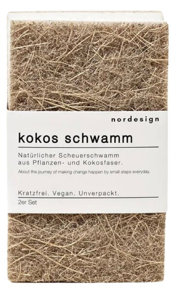 Nordesign Přírodní houbička na nádobí Kokos - 2 ks NRD104