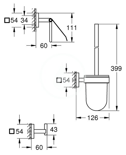 Grohe - Set doplňků pro toaletu 3 v 1, supersteel