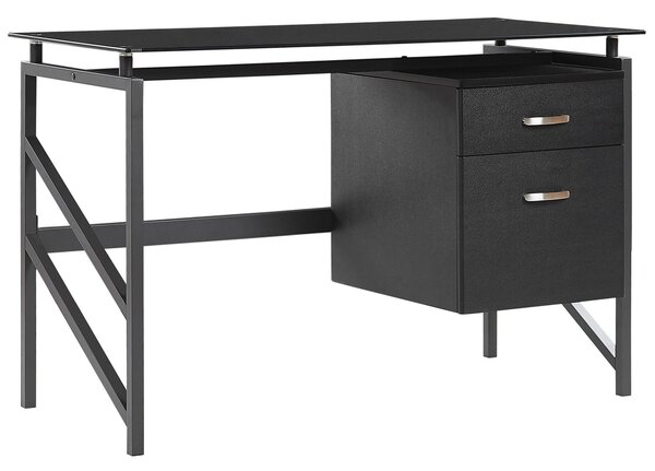 Pracovní stůl MORITON Černá 117 cm 57 cm s úložným prostorem