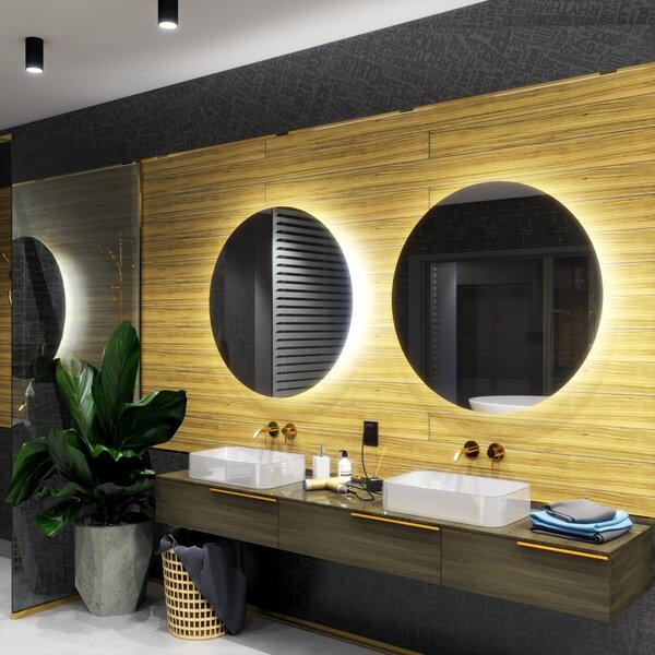 Kulaté LED osvětlené zrcadlo - Model Bali