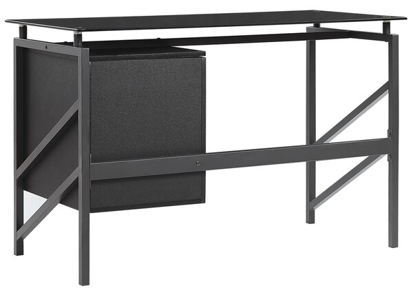 Pracovní stůl MORITON Černá 117 cm 57 cm s úložným prostorem