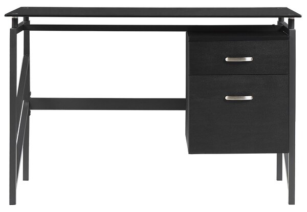 Pracovní stůl MORITON Černá 117 cm 57 cm s úložným prostorem