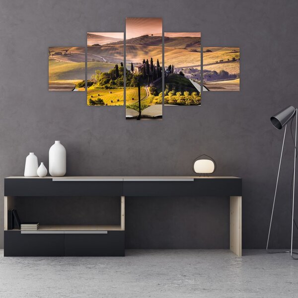 Obraz krajiny v knize (125x70 cm)