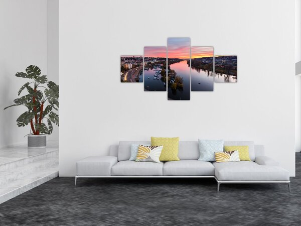 Obraz noční Prahy (125x70 cm)