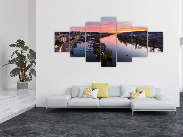 Obraz noční Prahy (210x100 cm)