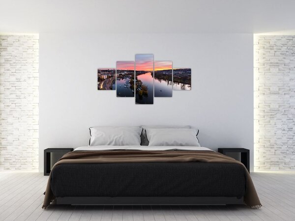 Obraz noční Prahy (125x70 cm)