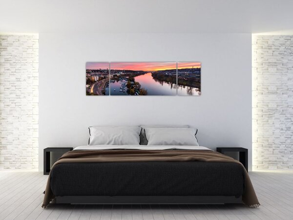 Obraz noční Prahy (170x50 cm)