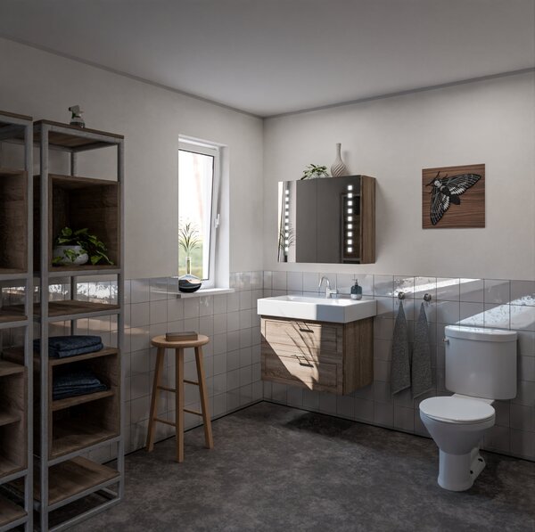 Merkury: 80x70cm Obdélníková Zrcadlová Skříňka do Koupelny