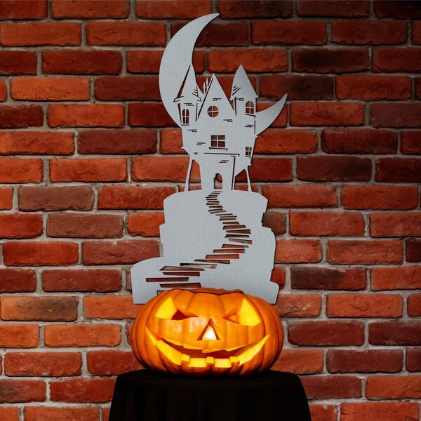 DUBLEZ | Dřevěná dekorace na Halloween - Strašidelný dům