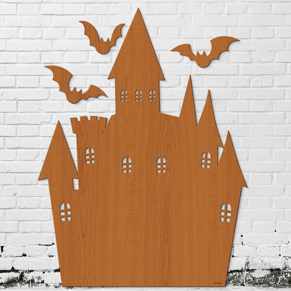 DUBLEZ | Halloweenská výzdoba na zeď - Strašidelný hrad