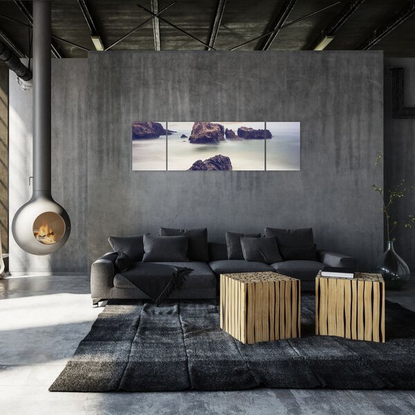 Obraz útesů v mlze (170x50 cm)