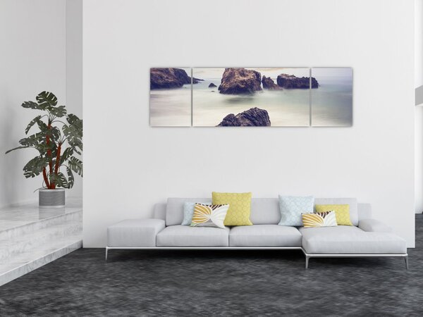 Obraz útesů v mlze (170x50 cm)