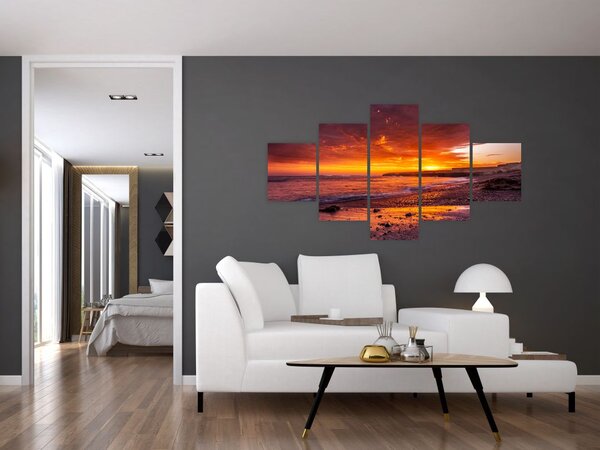 Obraz západu slunce u moře (125x70 cm)