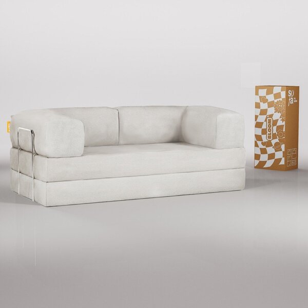 Béžová rozkládací pohovka z textilie bouclé 180 cm Bloom – TemaHome