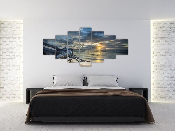 Obraz moře se západem slunce (210x100 cm)