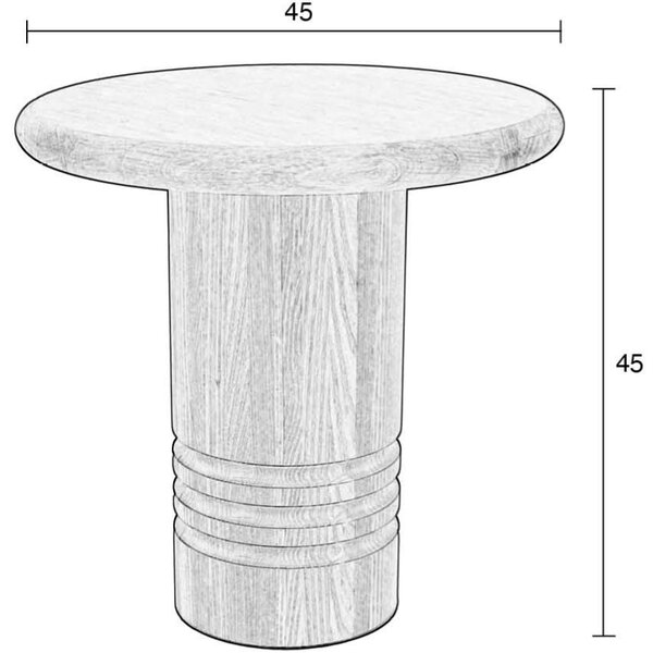 Dubový odkládací stolek ZUIVER CHUNK 45 cm