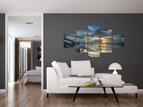 Obraz moře se západem slunce (125x70 cm)